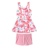 Flounce Korea stílus kétrészes lányok fürdőruha gyerekek fürdőruha szoknya Gyermek bikini gyermek Maillot De Bain Fille Kinder Zwemkleding