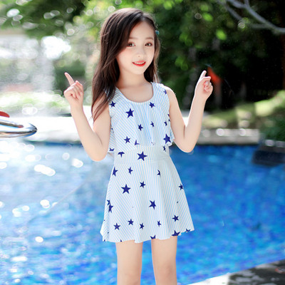 Flounce Korea stílus kétrészes lányok fürdőruha gyerekek fürdőruha szoknya Gyermek bikini gyermek Maillot De Bain Fille Kinder Zwemkleding