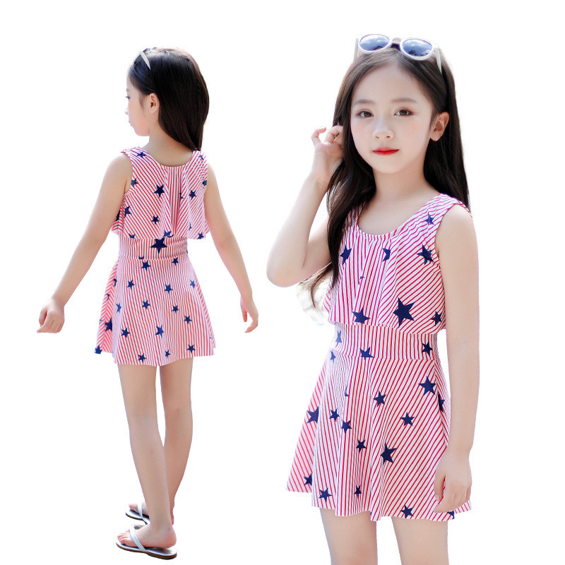 Flounce Korea stílus kétrészes lányok fürdőruha gyerekek fürdőruha szoknya Gyermek bikini gyermek Maillot De Bain Fille Kinder Zwemkleding