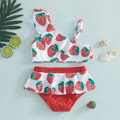 Yiiciovy Summer Sweet Kids Girls 2PCS Комплект бикини Бански костюми Сладки потници без ръкави с волани + Комплект бански костюм с долна част на бикини