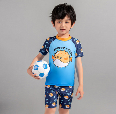 Costum de baie pentru copii Costum de baie cu mânecă scurtă Îmbrăcăminte sport pentru copii Costum de baie UV Zwemkleding Jongen Trunchi de baie Adolescent Două piese