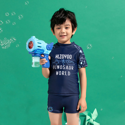 Costum de baie pentru copii Costum de baie cu mânecă scurtă Îmbrăcăminte sport pentru copii Costum de baie UV Zwemkleding Jongen Trunchi de baie Adolescent Două piese