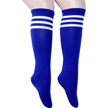 1 ζευγάρι μασίφ ριγέ χωρίς τακούνι μέχρι το γόνατο κάλτσες ποδοσφαίρου Παιδικές κάλτσες κάλτσες ποδοσφαίρου μπέιζμπολ Χορός μαζορέτες αθλητικές κάλτσες