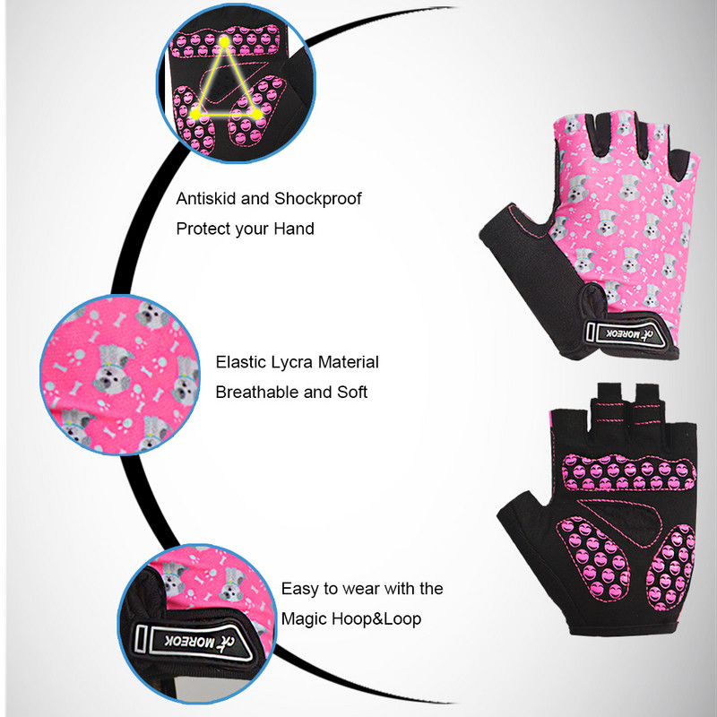 BIKINGMOREOK Παιδικά γάντια ποδηλασίας, Balance Bike Gloves Gel Pad Γάντια ποδηλάτου Half Finger Monkey Bar Γάντια για αγόρια κορίτσια ηλικίας 3-10