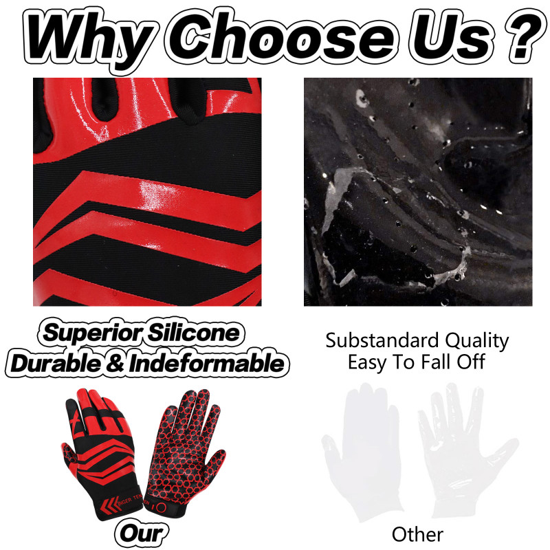 Pro3.0 Γάντια αμερικανικού ποδοσφαίρου Δέκτης για νέους ενήλικες άνδρες Αναπνεύσιμο γάντι με ευέλικτη λαβή για άντρες Παιδιά αγόρια κορίτσια Αποστολή