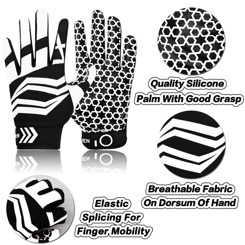 Pro3.0 Γάντια αμερικανικού ποδοσφαίρου Δέκτης για νέους ενήλικες άνδρες Αναπνεύσιμο γάντι με ευέλικτη λαβή για άντρες Παιδιά αγόρια κορίτσια Αποστολή