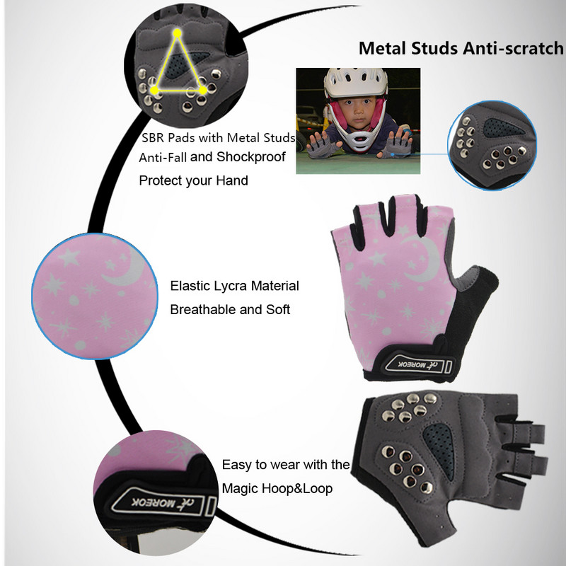 Παιδικά γάντια Skateboard, Γάντια Roller Skate από ανοξείδωτα καρφιά, γάντια μωρού ποδηλάτου, Παιδικά γάντια ποδηλασίας Balance για αγόρια κορίτσια