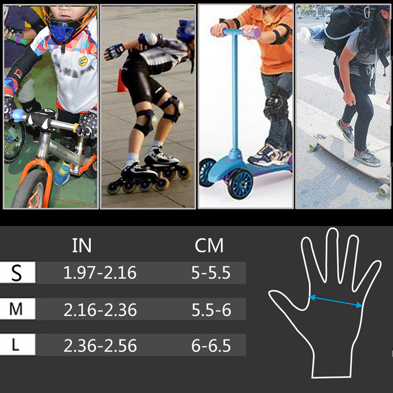 Παιδικά γάντια Skateboard, Γάντια Roller Skate από ανοξείδωτα καρφιά, γάντια μωρού ποδηλάτου, Παιδικά γάντια ποδηλασίας Balance για αγόρια κορίτσια