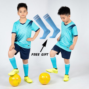 Детски футболни фланелки Мъжки комплекти футболни дрехи за момчета Детски футболни униформи с къс ръкав Възрастни Детски футболни анцузи Фланелка