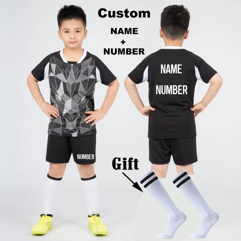 Bērnu futbola krekliņi Vīriešu zēnu futbola apģērbu komplekti ar īsām piedurknēm Bērnu futbola formas tērpi pieaugušajiem bērniem futbola treniņtērps