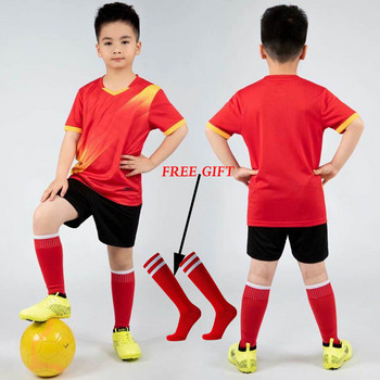 Детска футболна фланелка Анцуг Детски футболни спортни униформи Момичета Момчета Спортни комплекти с топка Жилетка Детски футболен костюм