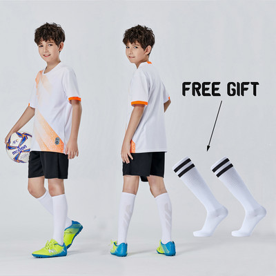 Bezmaksas zeķes Futbola formastērps bērniem Zēnu krekls Sublimācijas komplekts Meiteņu krekli Futbola krekli kreklu komplekts Sporta formas tērps Treniņtērps