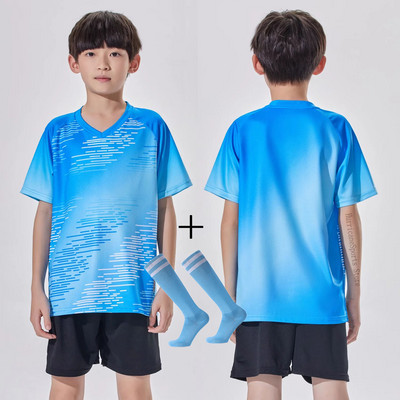 Bezmaksas zeķes Futbola formastērps bērniem Zēnu krekls Sublimācijas komplekts Meiteņu krekli Futbola krekli kreklu komplekts Sporta formas tērps Treniņtērps