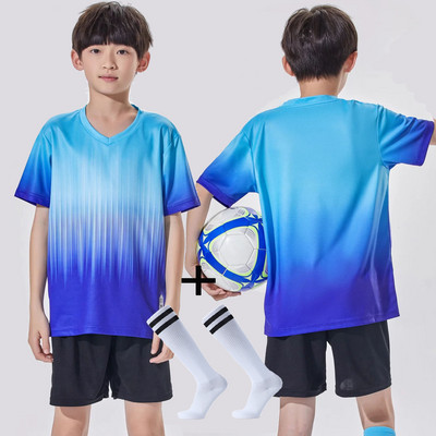 Bezmaksas zeķes Futbola formastērps bērniem Zēnu krekls Sublimācijas komplekts Meiteņu krekli Futbola krekli kreklu komplekts Sporta formas tērps Treniņtērps