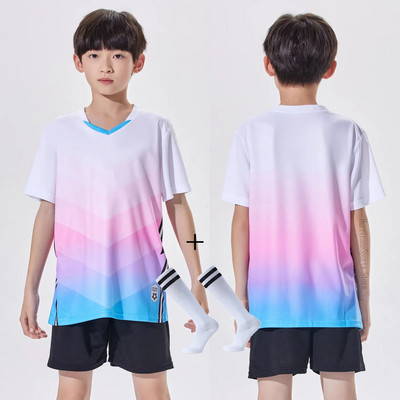 Bezmaksas zeķes Futbola formastērps bērniem Zēnu krekls Sublimācijas komplekts Meiteņu krekli Futbola krekli kreklu komplekts Sporta formas tērps Treniņtērps