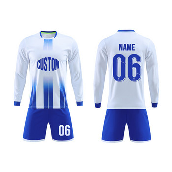 Αθλητική ομάδα Soccer Jeyseys Kits Maillot Ποδοσφαιρική Στολή μακρυμάνικη πορτοκαλί αθλητική φόρμα για άνδρες ή ομαδικό πουκάμισο αγόρι προσαρμοσμένο σετ