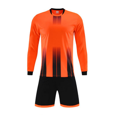 Sporta komandas futbols Jeyseys komplekti Maillot futbola formas tērps ar garām piedurknēm oranžs sporta treniņtērps vīriešiem vai zēnu komandas krekls, pielāgots komplekts