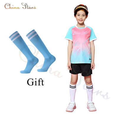 Детски футболни униформи + чорапи, детски комплекти футболни фланелки за момчета и момичета Futebol Jersey, футболни дрехи Survetement за младежки тренировки