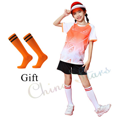 Детски футболни униформи + чорапи, детски комплекти футболни фланелки за момчета и момичета Futebol Jersey, футболни дрехи Survetement за младежки тренировки