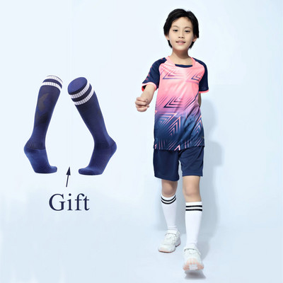 Детски футболни униформи + чорапи, детски комплекти футболни фланелки за момчета и момичета Futebol Jersey, футболни дрехи Survetement за младежки тренировки