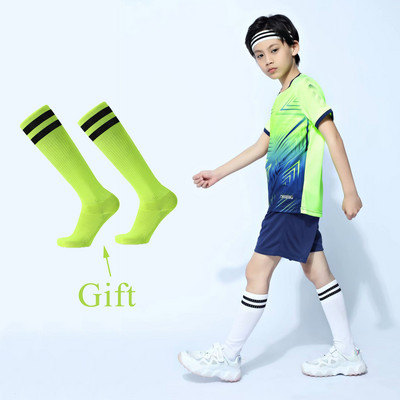 Детски футболни униформи + чорапи, детски комплекти футболни фланелки за момчета и момичета Futebol Jersey, футболни дрехи Survetement за младежки тренировки