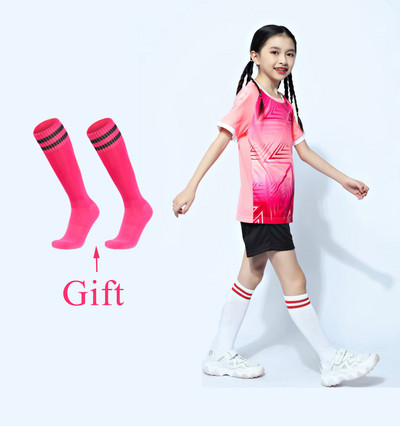 Детски футболни униформи + чорапи, детски комплекти футболни фланелки за момчета и момичета Futebol Jersey, футболни дрехи Survetement за младежки тренировки