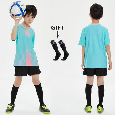 Zēniem Futbols Džērsija treniņtērps Bērnu Futbols Sporta Uniformas Bērni Spēlē bumbu Sporta apģērbi Komplekti veste bērnu futbola tērps Zeķes