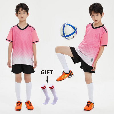 Zēniem Futbols Džērsija treniņtērps Bērnu Futbols Sporta Uniformas Bērni Spēlē bumbu Sporta apģērbi Komplekti veste bērnu futbola tērps Zeķes