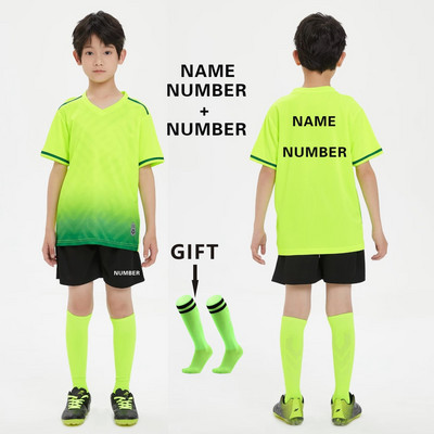 Zēniem Futbols Džērsija treniņtērps Bērnu Futbols Sporta Uniformas Bērni Spēlē bumbu Sporta apģērbi Komplekti veste bērnu futbola tērps Zeķes