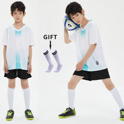 Zēniem Futbols Džērsija treniņtērps Bērnu Futbols Sporta Uniformas Bērni Spēlē bumbu Sporta apģērbi Komplekti veste bērnu futbola tērps Zeķes