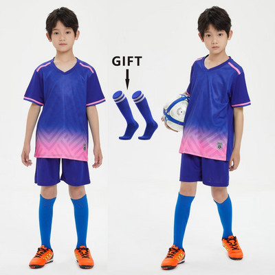 Zēniem Futbols Džērsija treniņtērps Bērnu Futbols Sporta Uniformas Bērni Spēlē bumbu Sporta apģērbi Komplekti veste bērnu futbola tērps Zeķes