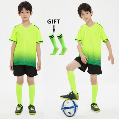 Zēniem Futbols Džērsija treniņtērps Bērnu Futbols Sporta Uniformas Bērni Spēlē bumbu Sporta apģērbi Komplekti veste bērnu futbola tērps Zeķes