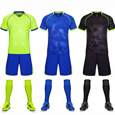 Футболни фланелки за деца и възрастни Момчета Футболни комплекти Футболни униформи с къс ръкав Детски футболен анцуг Отборна спортна тениска