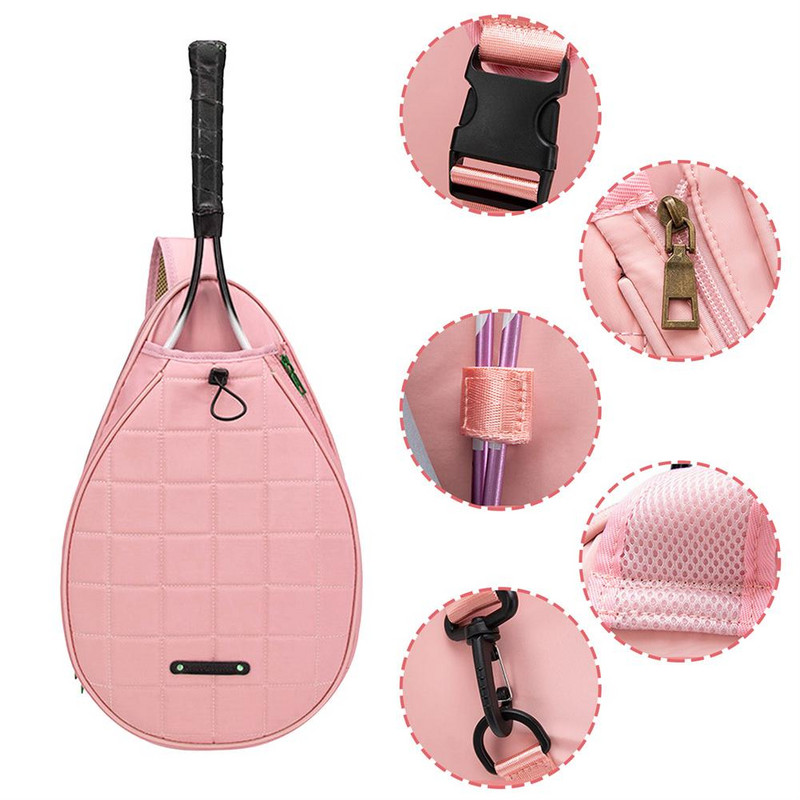 Tvirtas badmintono krepšys moterims, didelės vertės vieno peties „Messenger“ vaikiškas nešiojamas sportinis vyriškas didelės talpos teniso krepšys