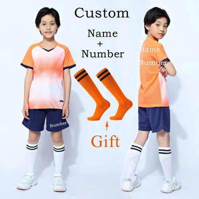 Bērnu futbola sporta komplekti + zeķes, meiteņu futbola krekliņi, studentu komandas futbola treniņu formas, zēnu futbola apģērbi