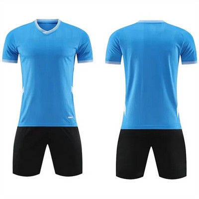 Pielāgots bērnu futbola komplekts, vīriešu futbola komandas krekls, vertikāli svītru sporta tērps, ātri žūstošs auduma formas tērps 6 gadi