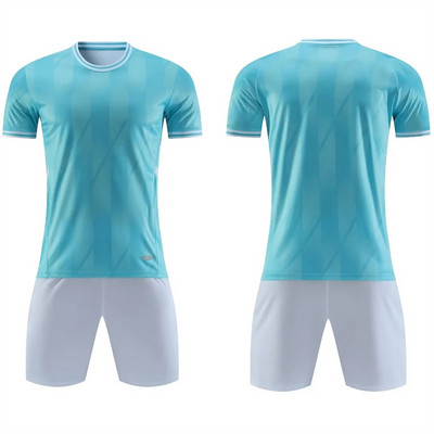 Pielāgots bērnu futbola komplekts, vīriešu futbola komandas krekls, vertikāli svītru sporta tērps, ātri žūstošs auduma formas tērps