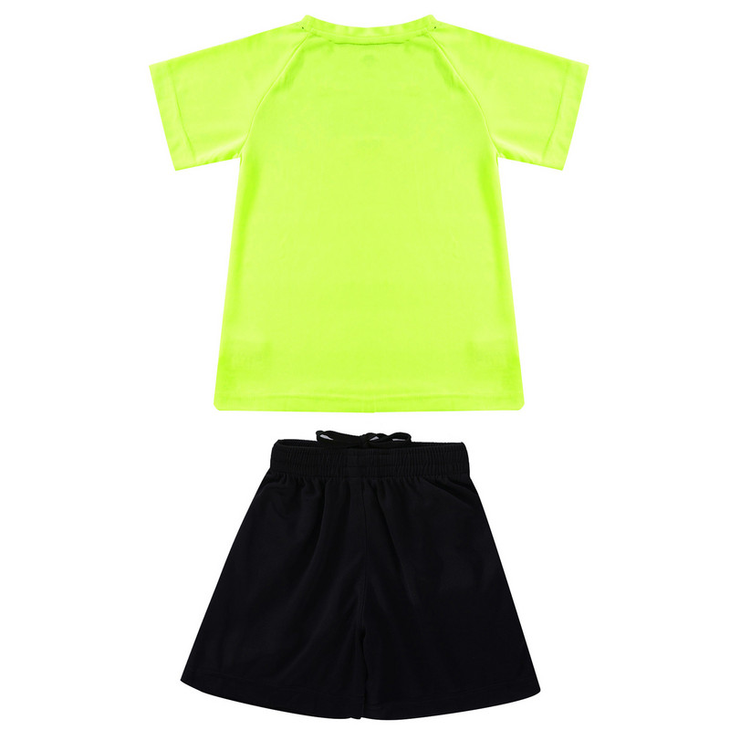 Bērnu puišu elpojošs sporta tērps futbola formas tērps ar īsām piedurknēm T-krekls un šorti Basketbols Futbols Skriešanas treniņš Sporta apģērbs