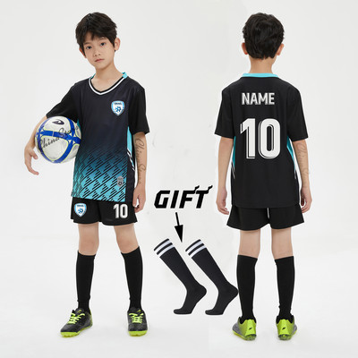 Σετ φανέλες ποδοσφαίρου για αγόρια κάλτσες δώρου , Στολή προπόνησης ποδοσφαίρου προσαρμοσμένης ομάδας παιδικών συλλόγων, αθλητικά αθλητικά κιτ ποδοσφαίρου για κορίτσια