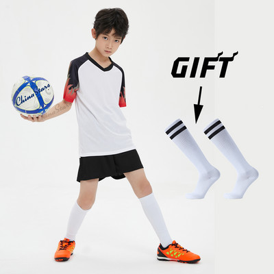 Σετ φανέλες ποδοσφαίρου για αγόρια κάλτσες δώρου , Στολή προπόνησης ποδοσφαίρου προσαρμοσμένης ομάδας παιδικών συλλόγων, αθλητικά αθλητικά κιτ ποδοσφαίρου για κορίτσια