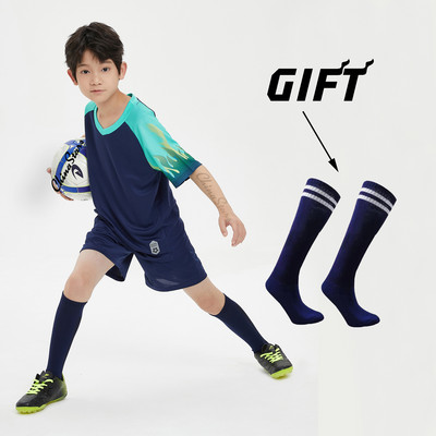Σετ φανέλες ποδοσφαίρου για αγόρια κάλτσες δώρου , Στολή προπόνησης ποδοσφαίρου προσαρμοσμένης ομάδας παιδικών συλλόγων, αθλητικά αθλητικά κιτ ποδοσφαίρου για κορίτσια