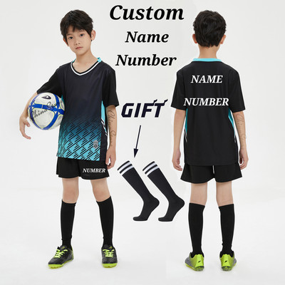 Σετ φανέλες ποδοσφαίρου για αγόρια κάλτσες δώρου , Στολή προπόνησης ποδοσφαίρου προσαρμοσμένης ομάδας παιδικών συλλόγων, αθλητικά αθλητικά κιτ ποδοσφαίρου για κορίτσια