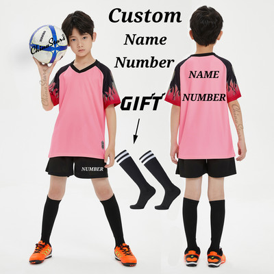 Σετ φανέλες ποδοσφαίρου για αγόρια κάλτσες δώρου , Στολή προπόνησης ποδοσφαίρου προσαρμοσμένης ομάδας παιδικών συλλόγων, αθλητικά αθλητικά κιτ ποδοσφαίρου για κορίτσια