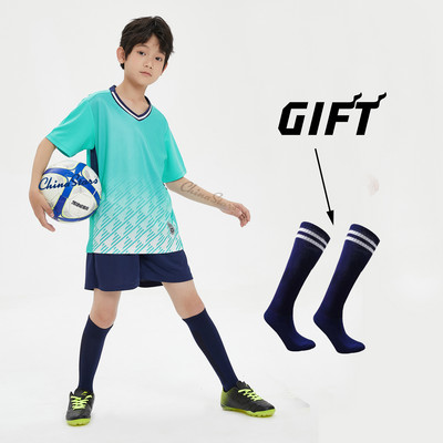 Σετ φανέλες ποδοσφαίρου για αγόρια κάλτσες δώρου , Στολή προπόνησης ποδοσφαίρου προσαρμοσμένης ομάδας παιδικών συλλόγων, αθλητικά αθλητικά κιτ ποδοσφαίρου για κορίτσια