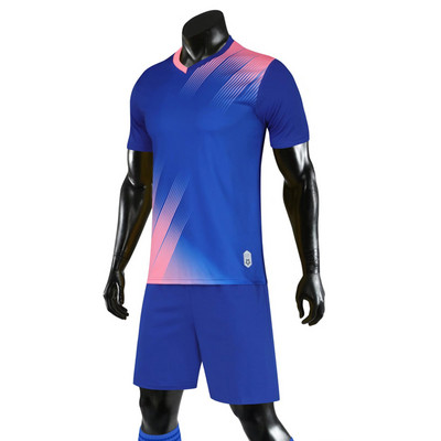 Jauni augstas kvalitātes bērnu futbola kreklu komplekti pieaugušajiem zēniem meiteņu futbols ar īsām piedurknēm komplekti