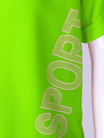 Детски комплекти спортна футболна униформа за момчета Дишаща горна част с щампа на букви с къс ръкав и къси панталони Футболно спортно облекло за бягане