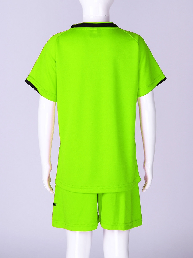 Gyerek fiúk sportfoci egyenruha Légáteresztő rövid ujjú betűs felső rövidnadrággal Labdarúgás Futóedzés Sportruházat