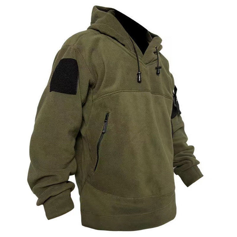 Гореща разпродажба в САЩ Мъжки зимен тактически военен пуловер с качулка от поларено руно Топли удебелени топли ветроустойчиви якета за туризъм на открито