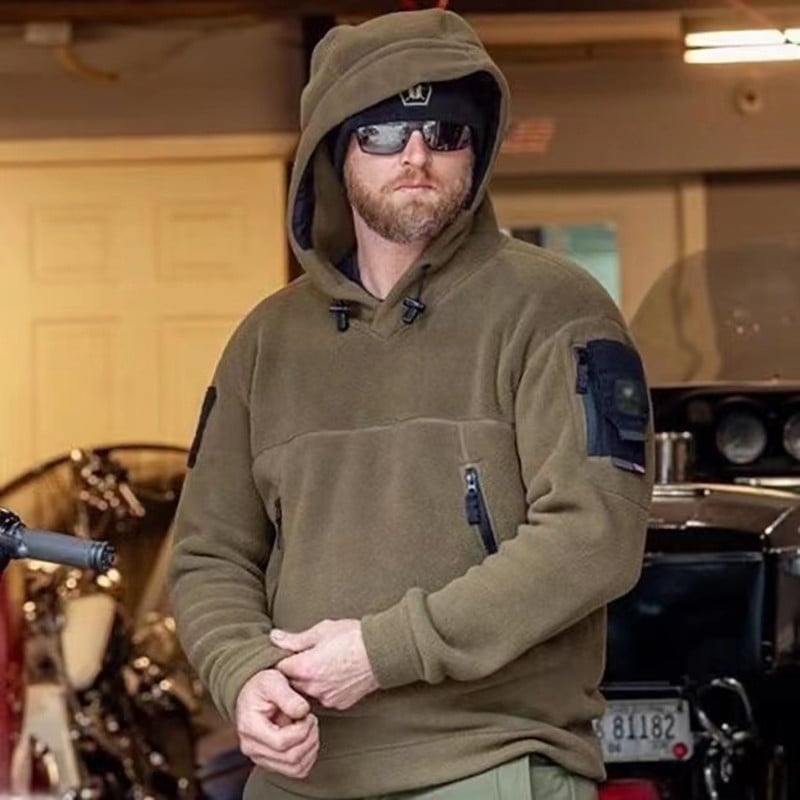 Гореща разпродажба в САЩ Мъжки зимен тактически военен пуловер с качулка от поларено руно Топли удебелени топли ветроустойчиви якета за туризъм на открито