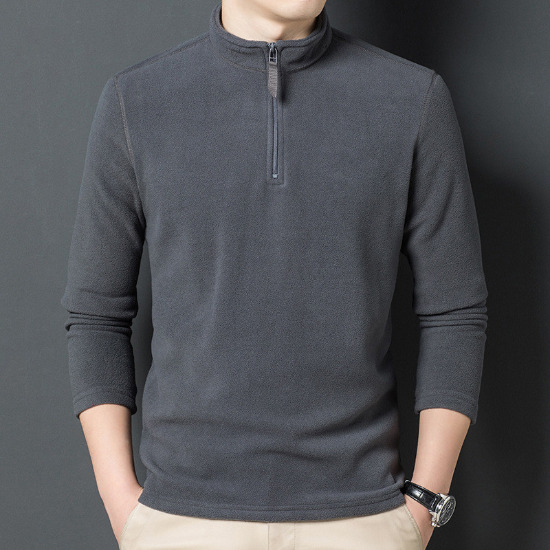 Есенни външни мъжки тактически поларени пуловери за туризъм 1/3 цип с деколте Топъл пуловер Качествени мъжки тънки плетени вълнени пуловери